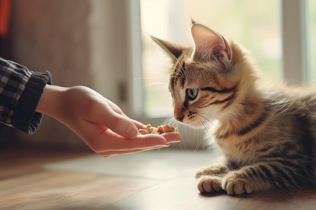 kot karmiony przysmakami - rola przysmaków